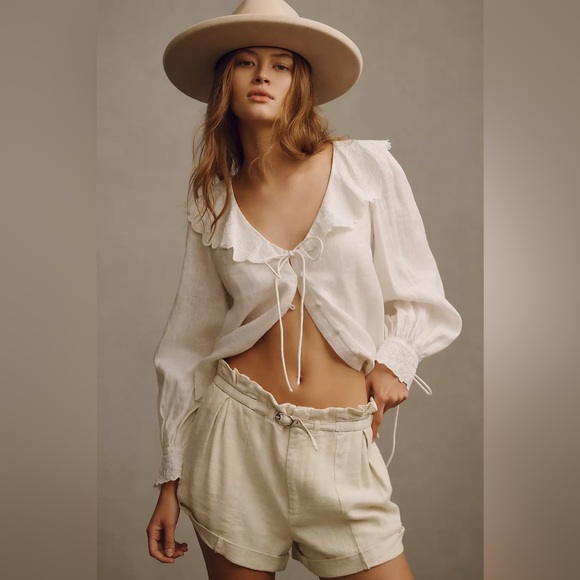 By Anthropologie City Beach Shorts Linen Blend size M - Picture 4 of 16